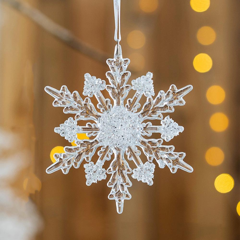 Акриловое Искусственное Украшение Снежинка Подвеска для Подвешивания на Рождественскую Елку Веселое Рождественское Украшение