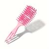 1/2pcs Anti-Static Pink Hollow Brush - Curly Hair Detangler, Blow Dry Safe Reduces Pulling, Afro & Curly Unisex Styling Tool