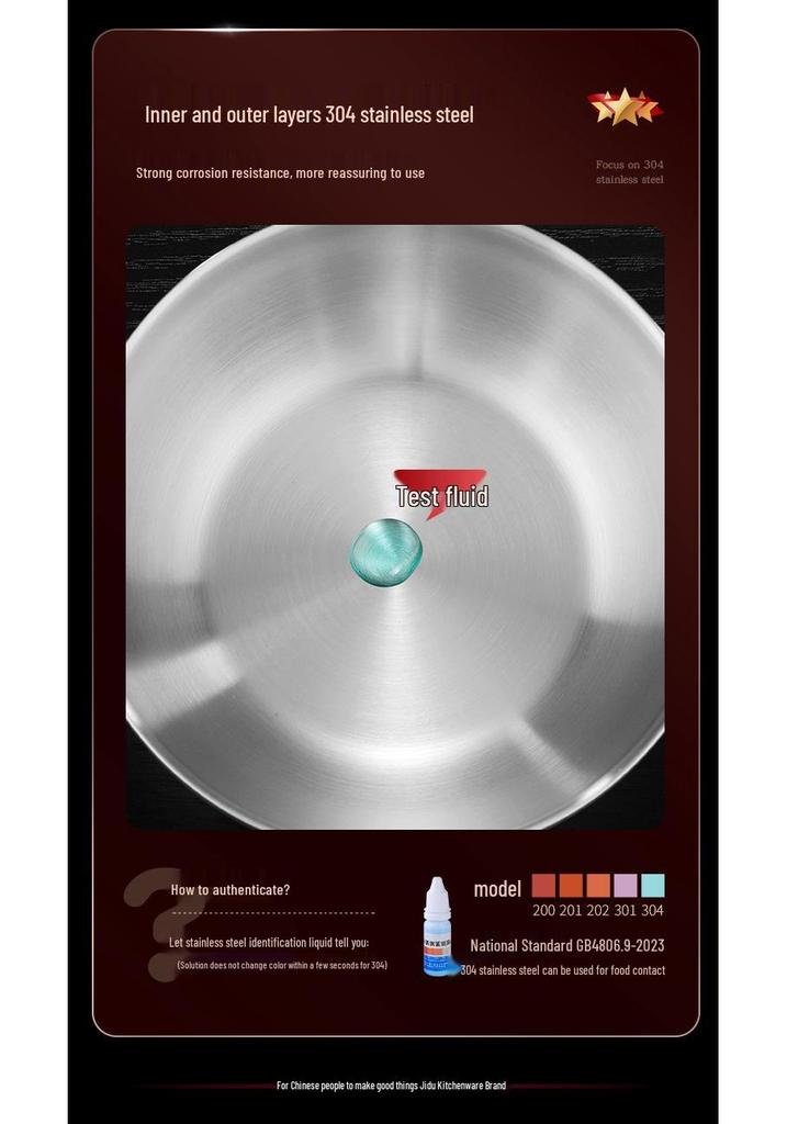 Jidu 304 Stainless Steel Double-Layer Scald-Proof Soup Bowl for Home, Kids & Adults