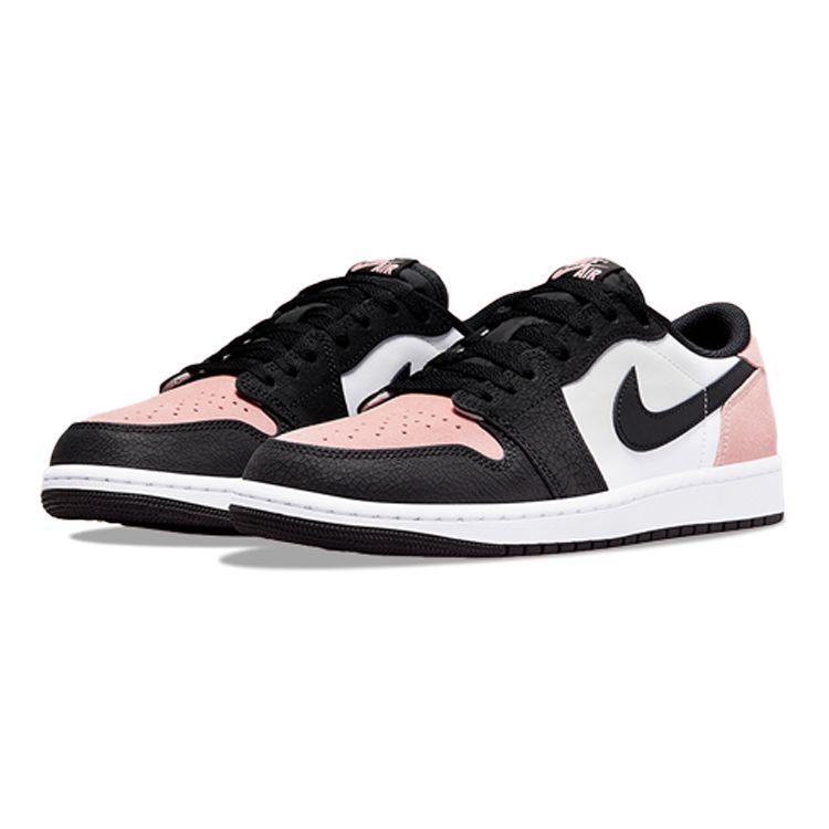 Air Jordan 1 Retro Low OG GS Отбеленные коралловые детские кроссовки Розовый Черный Белый CZ0858-061