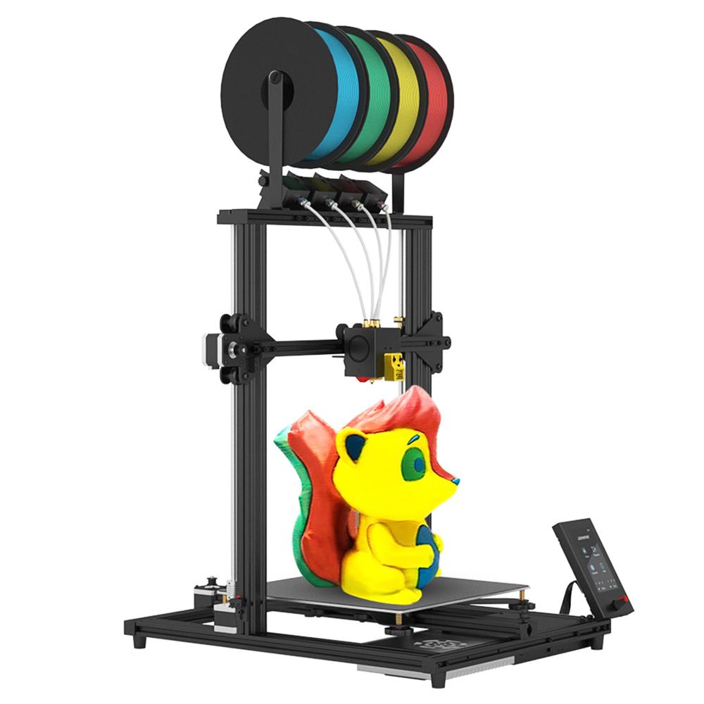 Refurbished:Zonestar Z8PM4 Pro Extruder 4-IN-1-OUT Color-Mixing 3D Printer LCD Screen High Precision Resolution DIY Kit - Black