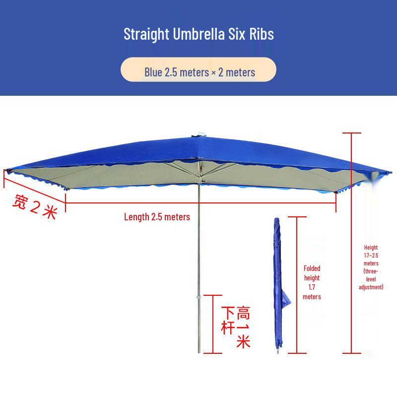 Large Rectangular Folding Patio Umbrella with Canopy Sun Protection