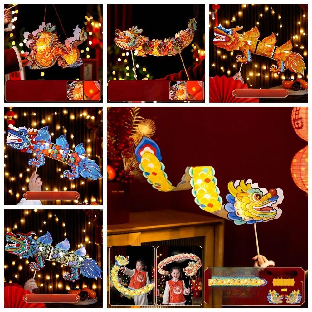 Cartoon Chinese Style Dragon Lamp Luminous Handheld Dragon Lantern  Spring Festival