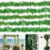 12 шт., искусственные листья плюща, висячие зеленые гирлянды, декор для свадебной вечеринки, рождественские украшения