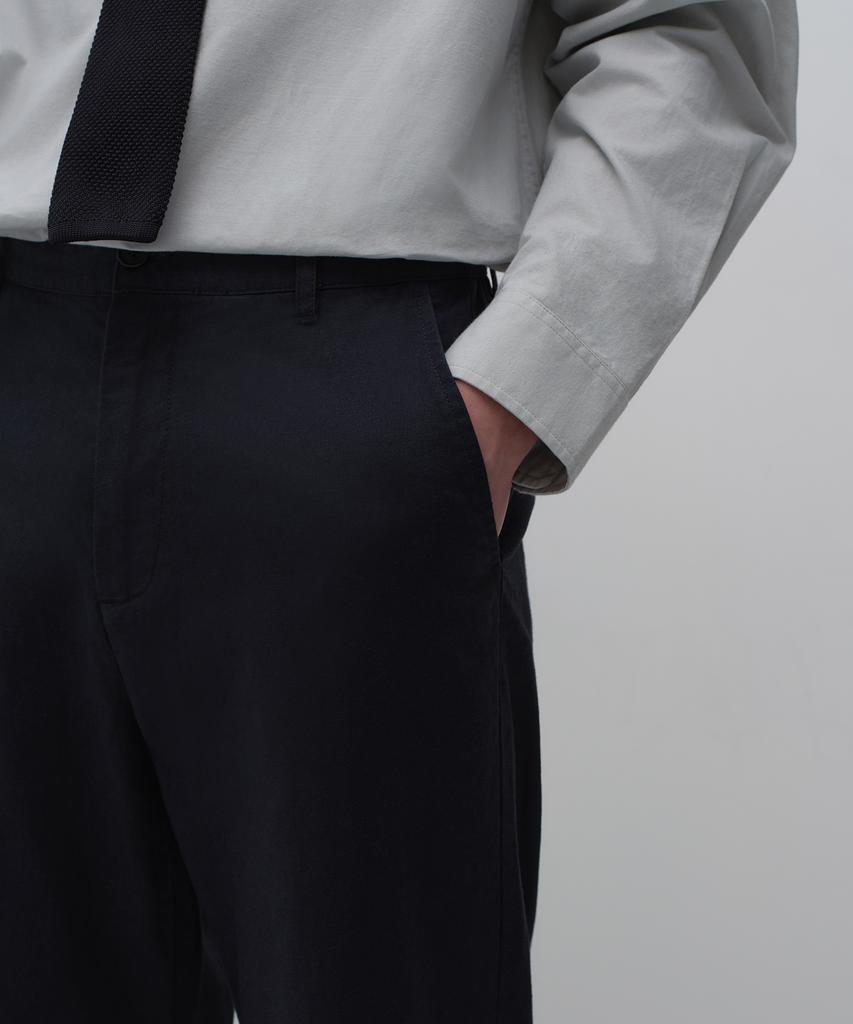 MUSINSA STANDARD [City Workers] Linen Blend Tapered Pants [Navy]