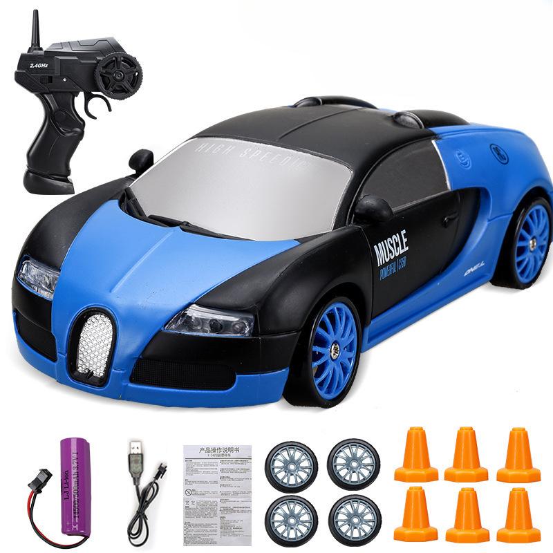 Новая 2.4G RC частота машина со светодиодной подсветкой 4WD RC высокоскоростной дрифт автомобиль профессиональная гоночная игрушка модель GTR перезаряжаемый AE86 рождественский подарок