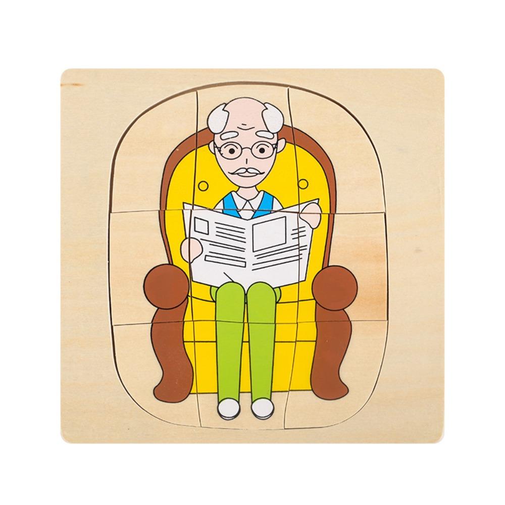 Montessori Multi-Layer Jigsaw Cognitive Growth Puzzles Wooden Toys Kindergarten Kids