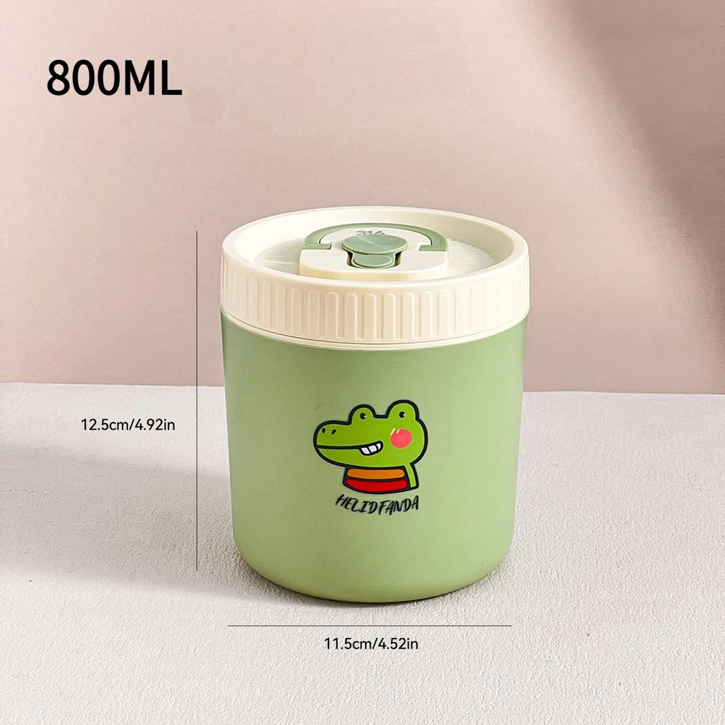 WORTHBUY Cute Thermal Bento Box Portable 304 Stainless Steel Lunch Box Heatable Sealed Leak-proof Food Container For Kids