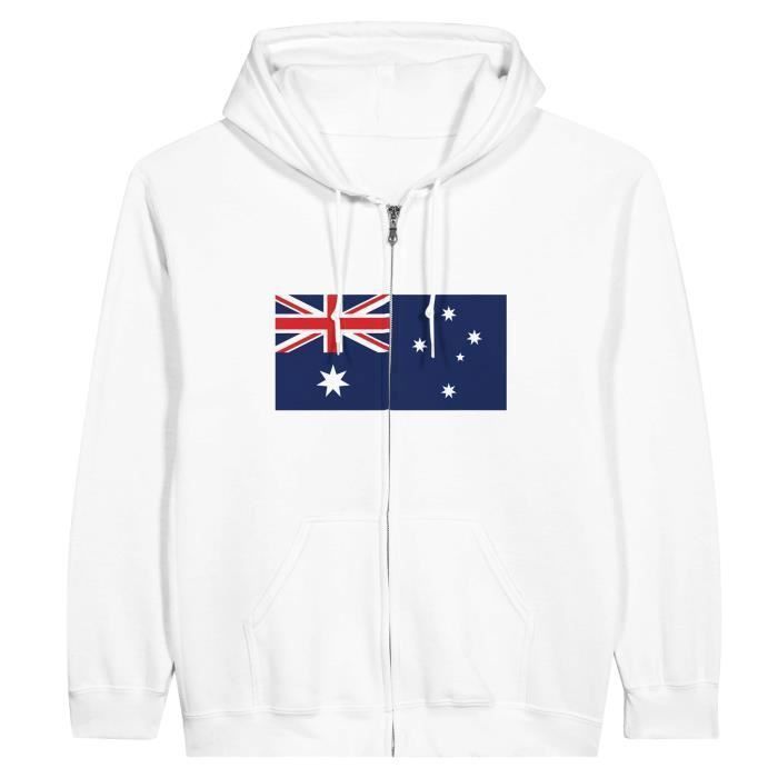 Sweat à capuche - PIXELFORMA - Drapeau Australien - Длинные манши - Mixte - Белый