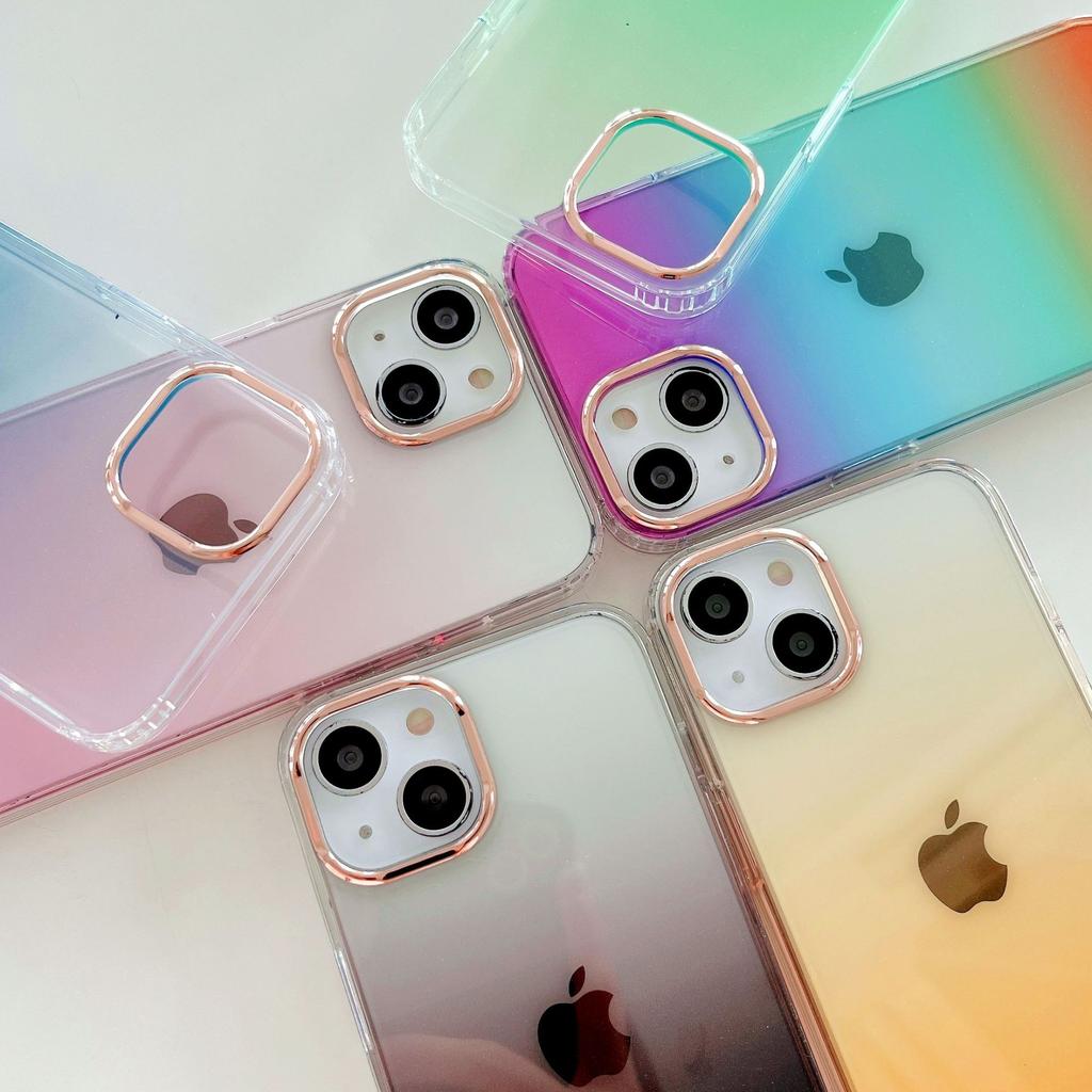 Чехол-градиент с блестками для iPhone 14, гальваническое кольцо для камеры 15, совместим с Apple 16, женский защитный чехол, оптом, новый