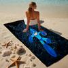 proof beach towel with a Cartoon Rockman Game Megaman pattern - soft,absorbent,quick-drying,machine washable - perfect for swimming,camping,bathing