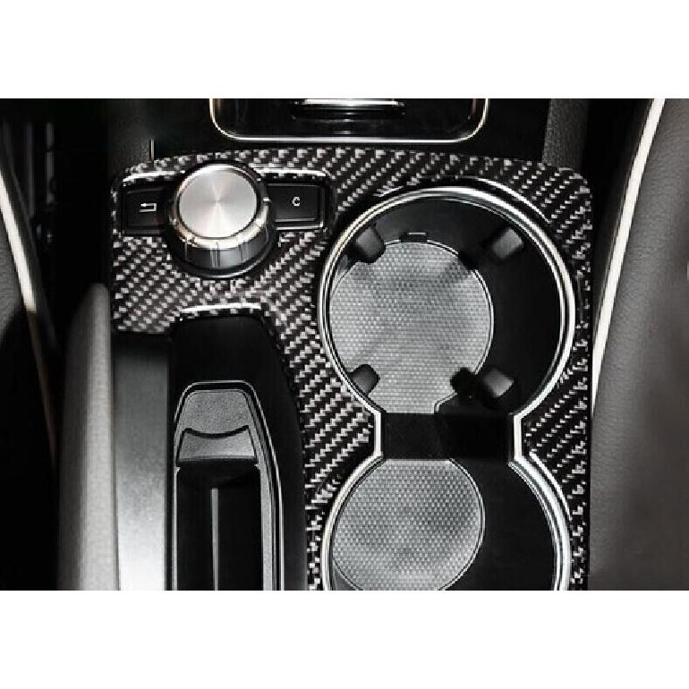 For Benz GLK 2008-2015 Real Carbon Fiber Console Gear Shift Water Cup Cover Trim