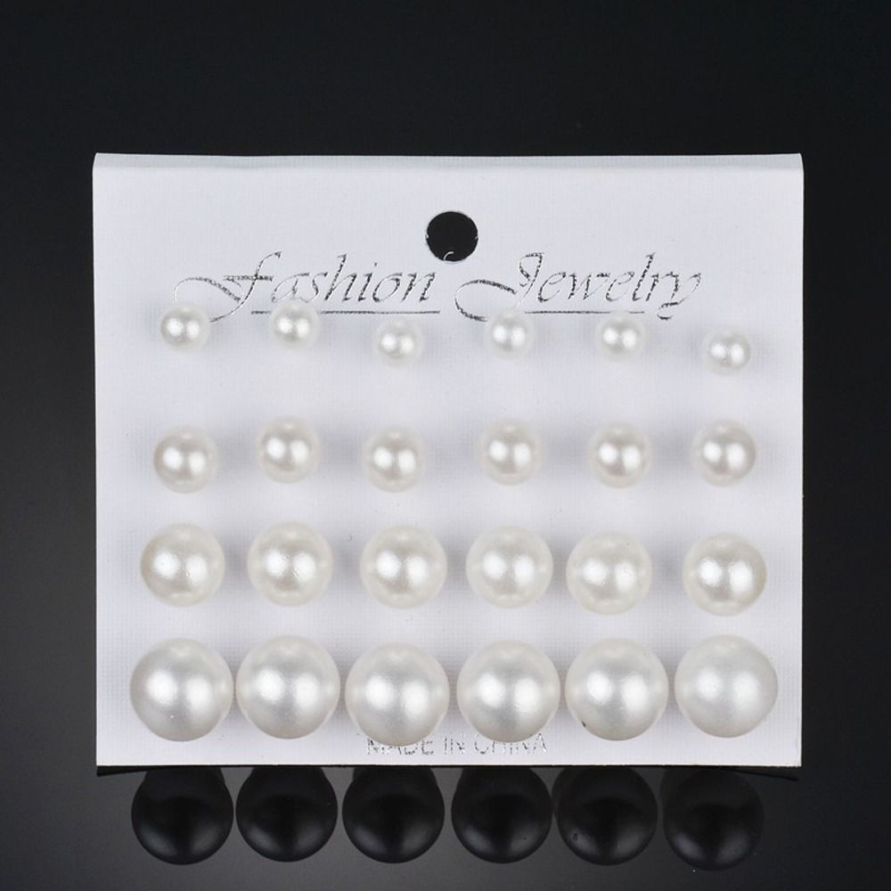 Design Trendy Metal Ear Studs Girl Stud Earrings Set Imitation Pearl Earrings Korean Style Earrings