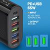 65W PD USB Charger 6 Ports USB Type C Charger Adapter Quick Charge 3.0 Fast Charging For iPhone 14 Samsung Xiaomi Mobile Phone