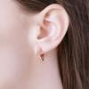 ELLE Jewelry 14K Square Cut One-Touch Earrings (Gold Pin) ELGPEE434