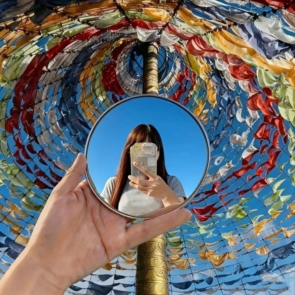 Round Convex Mirror Wide-angle Lens Zoom-In Mirrors Unique Travel Reflective Mirror Vlogging