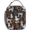 Черная собака с пуделями сумка для ланча изолированная ланч-бокс для взрослых ручная сумка ланч-бокс для взрослых мужчин женщин для девочек и мальчиков
