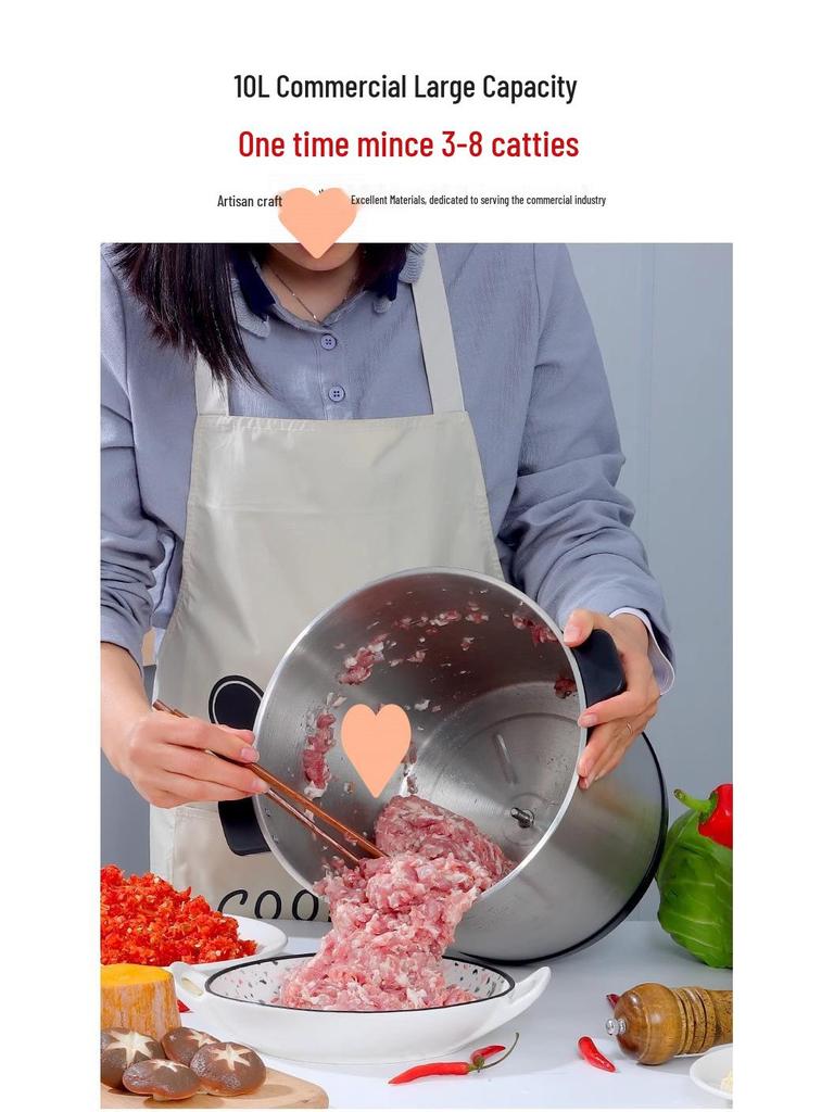 Электрическая мясорубка и измельчитель овощей высокой мощности 1800 Вт: Большая емкость для мясного фарша, чили-соуса и мясной начинки.