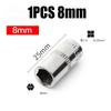 1Pcs Hand Tool Metric Key Sleeve 1/4" 6.35mm Head Drive Socket New Hex Short Socket