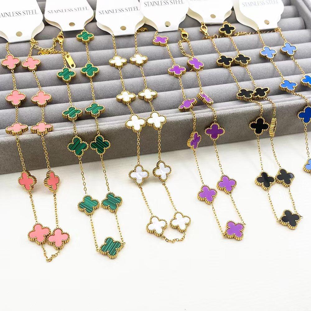 Ожерелье с четырьмя листочками клевера, легкая роскошная простая цветочная ключичная цепочка, женское ожерелье Haute Sense