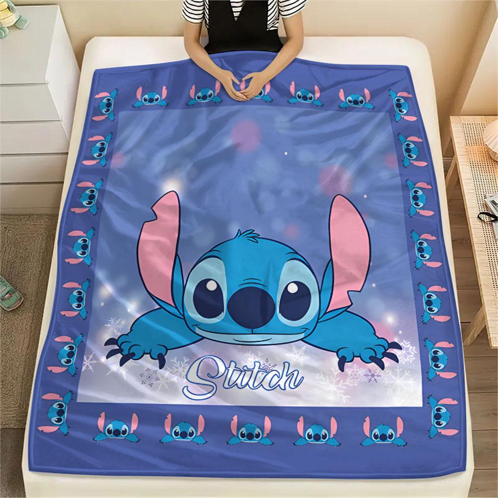 Stitch Cartoon printing Flannel Blanket Bedroom Sofa Camping Warm blanket Gifts for family and friends-MJ019