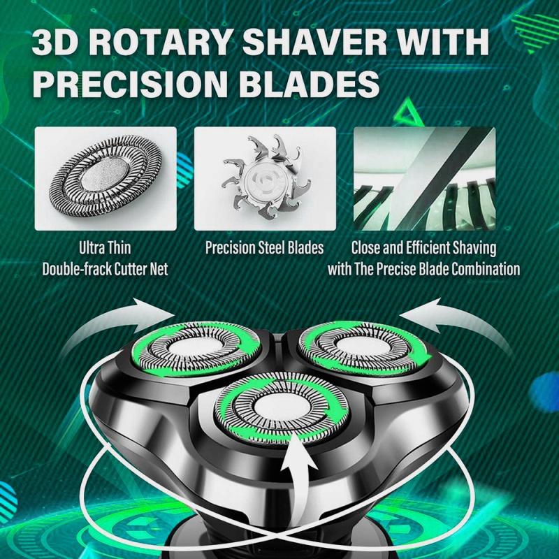 3 в 1 электробритва перезаряжаемая 4D электрическая бритва для мужчин бритва для бороды влажная и сухая двойного назначения водонепроницаемая быстрая зарядка