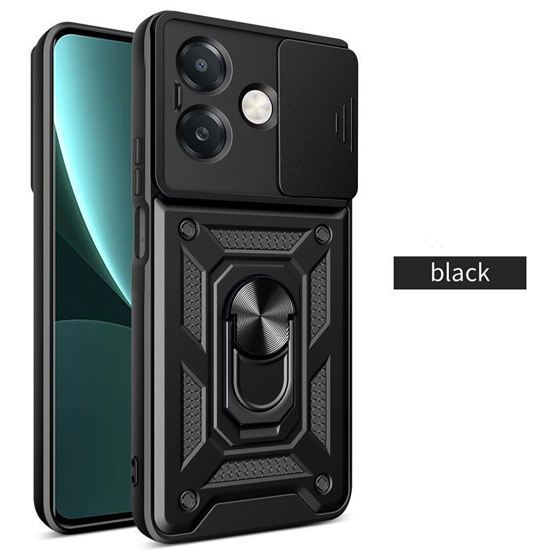 Для Realme GT7 Pro/ GT7 Чехол–Сдвижная крышка камеры+Кольцо-подставка+Магнитное притяжение, Противоударная бронированная задняя крышка военного класса, Защита от падений
