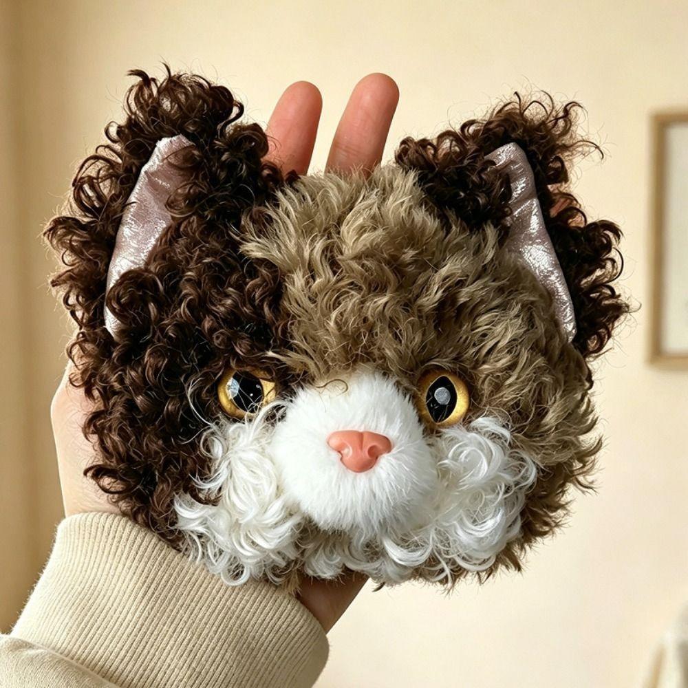 Curly Fur Kitten Key Ring Mini Plush Bag Pendant Stuffed Animal Charm Cat Key Chain Birthday