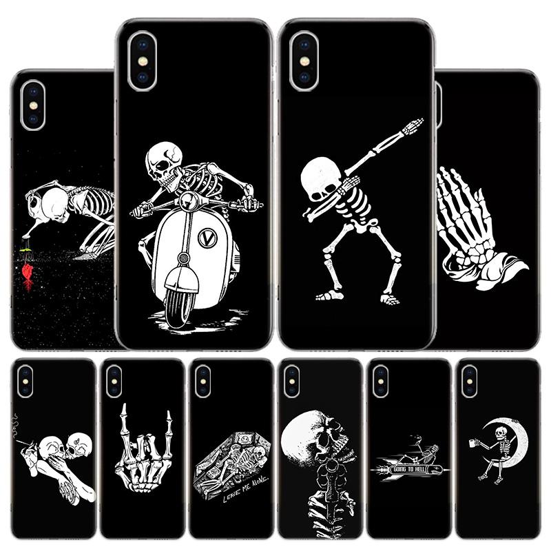 Чехол для телефона Spooky Skull Funny Dance Skeleton для Apple iPhone 11 12 13 15 Ultra 14 Pro 7 XR X XS Max 6S 8 Plus + Mini SE Print