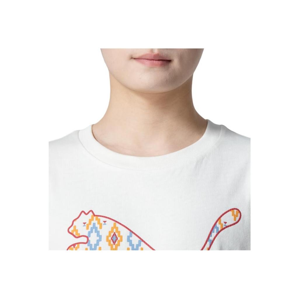 Puma Повседневная быстросохнущая дышащая футболка с винтажным логотипом и круглым вырезом, коротким рукавом и заниженной линией плеч, мужские топы, белая 626869-55