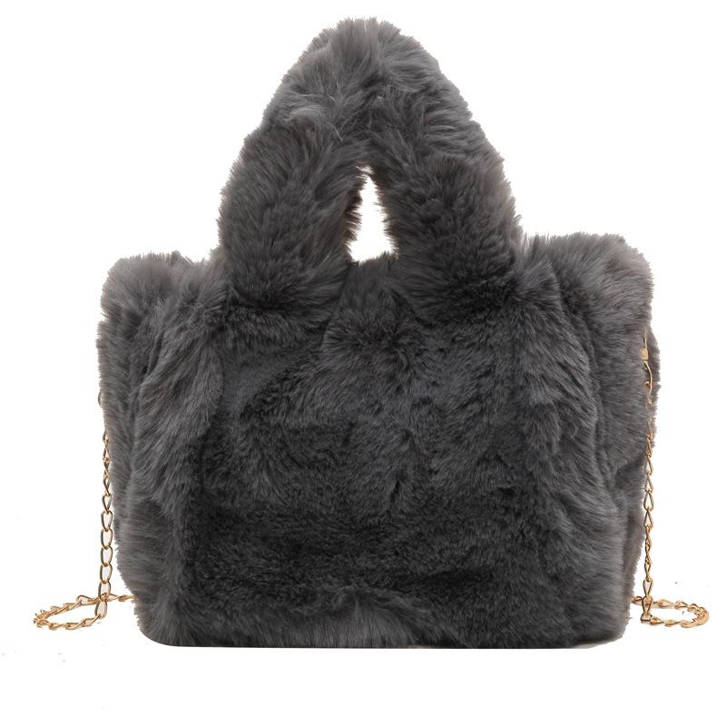 Fashion Popular Portable Fluffy Small Bag Women's 2025 New Autumn and Winter Plush Shoulder Bag Foreign Style Chain Messenger Bag