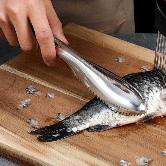 Yousheng Fish Scale Scraper Stainless Steel Fish Scaler Comfort Grip Fish Scale Remover Tool Kitchen Gadget for Home