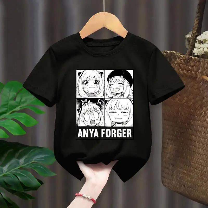 Футболка с графическим принтом из мультфильма Семья Шпиона, Японское аниме, Харадзюку, Модная Повседневная футболка с коротким рукавом, Женская