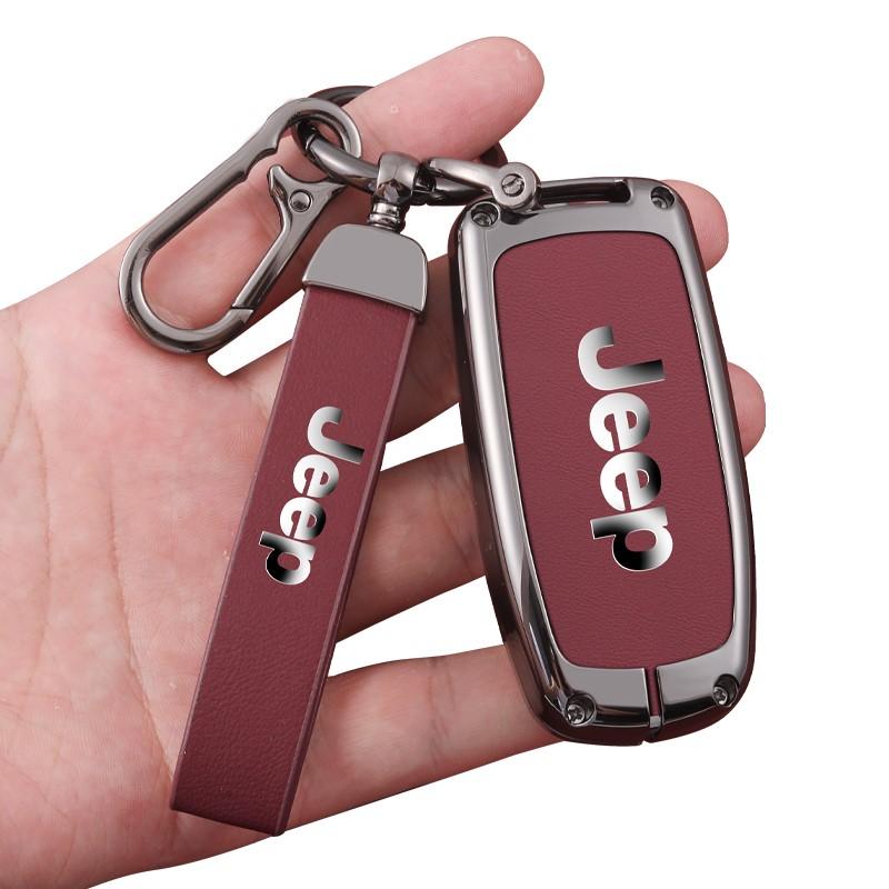 CZY2 Zinc Alloy Leather Car Key Case Cover Shell For Jeep Renegade Wrangler Patriot Grand Cherokee WK2 KL Compass Liberty Accessories