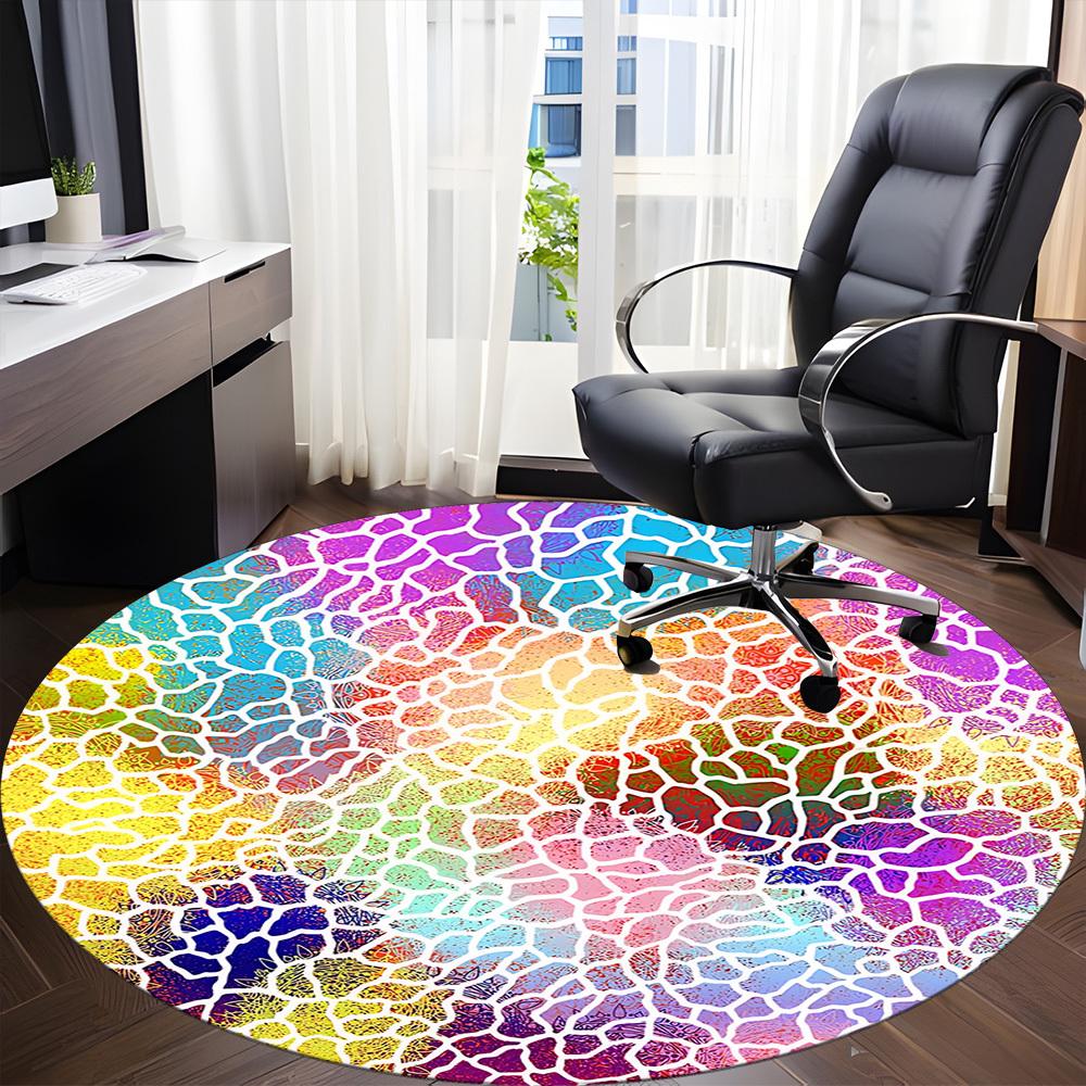1pc Abstract Mandala Pattern Chair Carpet for Office Non Slip, Machine Washable Rug for Office, Room Holiday Decor for Christmas, Birthday Polyester