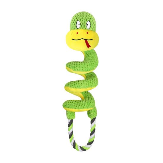 Squeaky Dog Chew Toy with Crinkle Paper Plush Giraffe/Snake Shape Tug of War Toy Interactive Stuffed Animal Pull Toy for Small Medium Large Dogs