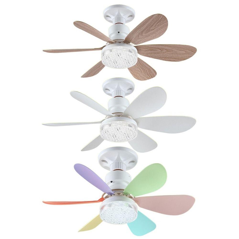 Modern 2 in 1 Ceiling Fan Light Remote Control Wind Speed Adjustable Electric Cordless Fan Quiet Universal Ceiling Lamp Kitchen