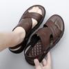 Men's Sandals Genuine Leather Summer Slippers New Trend Top Layer Cowhide Men's Casual Non Slip Beach Shoes Platform Sandals Men