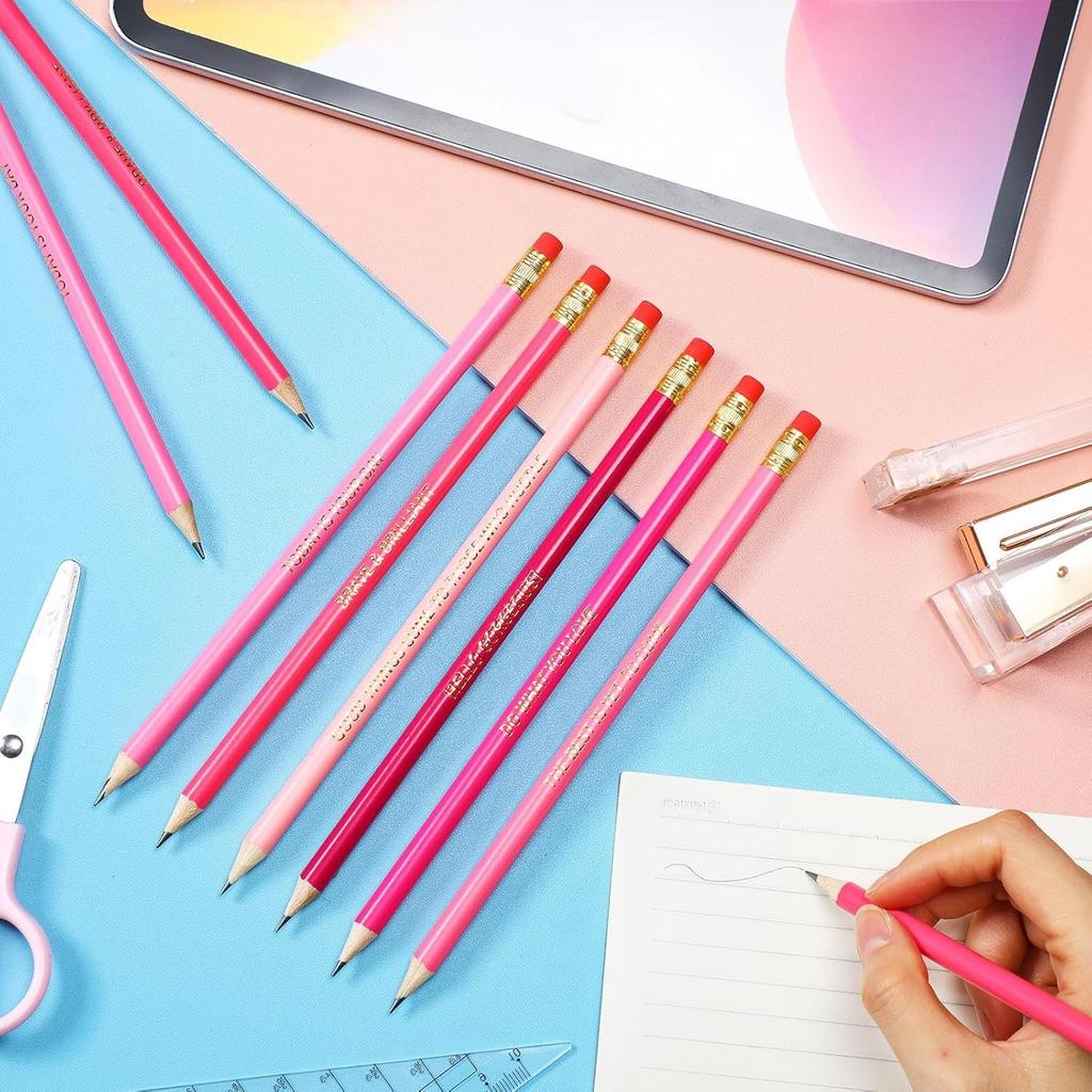 Chivao 30 Pieces Motivational Pencils pirational Pen Pre Sharpened Pencils Wood Pen Bulk Back to School Gift for Student