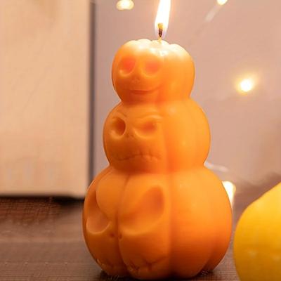 1 шт. Форма для свечи Хэллоуин Тыква Свеча Силиконовая форма, Тыква с тройной цепочкой Форма для литья силикона для свечи, Украшение на Хэллоуин