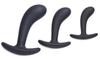 Pack of 3 Dark Delights Black Silicone Trainer Plugs - Master Series - Beginner Plugs & Kits