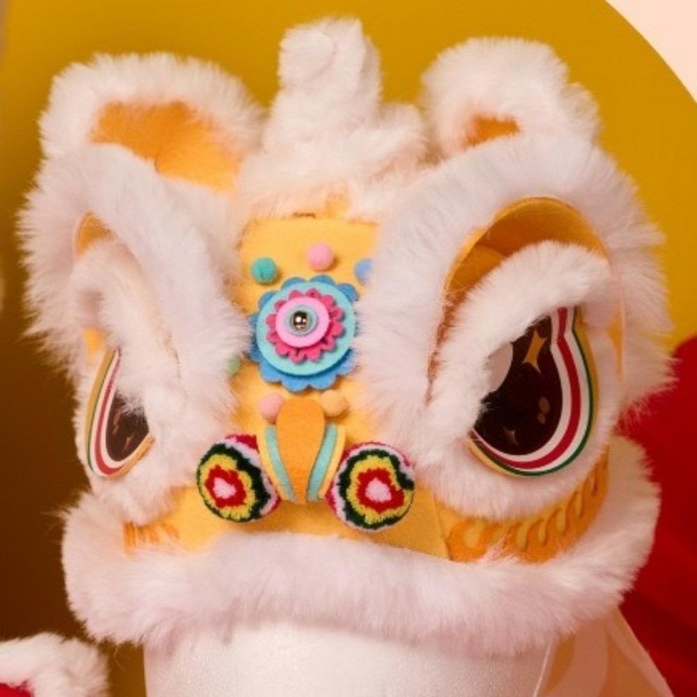 DIY Material Package Lion Dance Hat Plush Festival Hat Handmade Headwear Children's Crafts