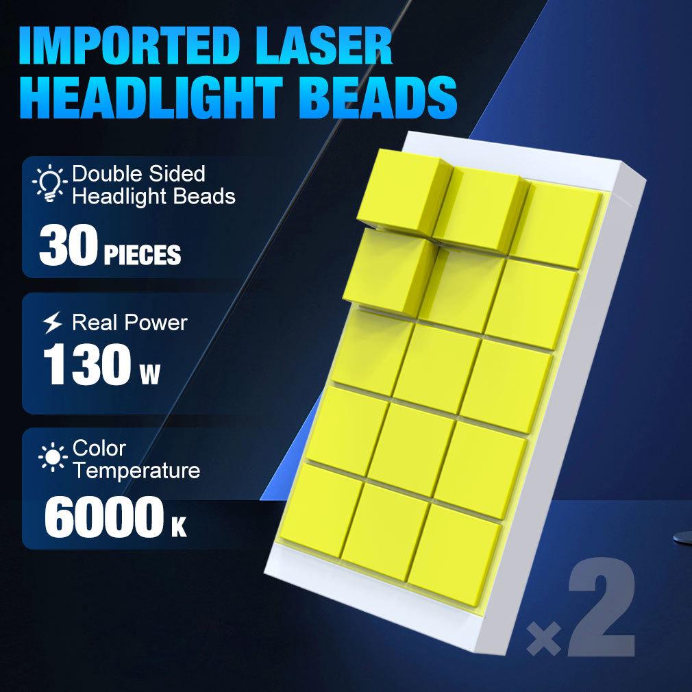 2 шт. H1 H4 H7 LED Canbus H8 H11 Turbo LED Лампы для фар 130 Вт 60000 лм 12 В 24 В 6000 K Белый Автомобильный Двойной Медный Трубчатый Светильник