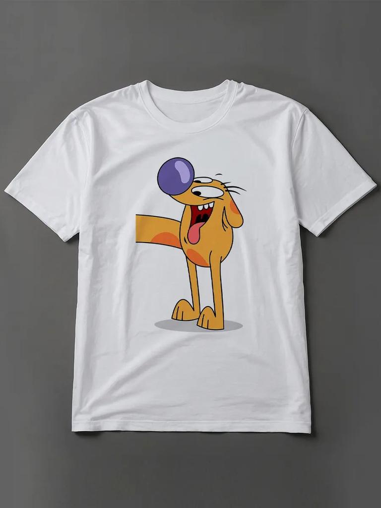 T-Shirt with Double Catdog Print