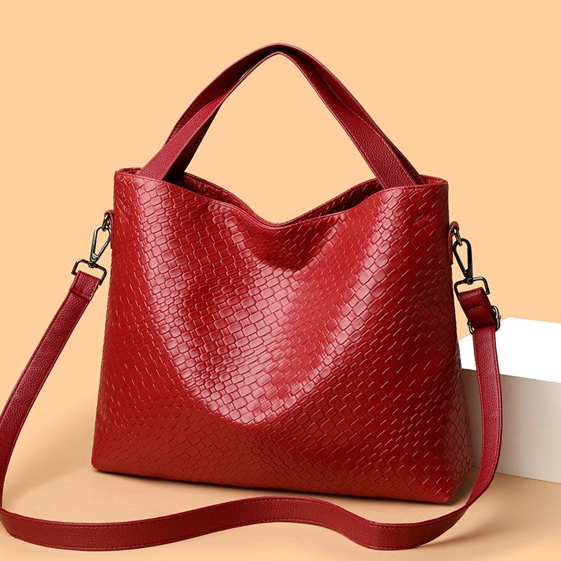 Износостойкая и прочная текстурированная наплечная сумка - Женская вместительная сумка-багет, модная повседневная дорожная сумка большой вместимости дизайнерская сумка