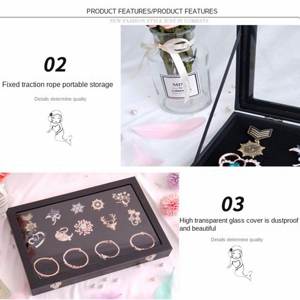 Ящик для хранения значков из искусственной кожи, деревянный футляр для ювелирных изделий, новая коробка для показа булавок на груди