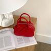 Solid Color Boston Bag PU Leather messenger bag Ins Shoulder Bag  Girls/Female