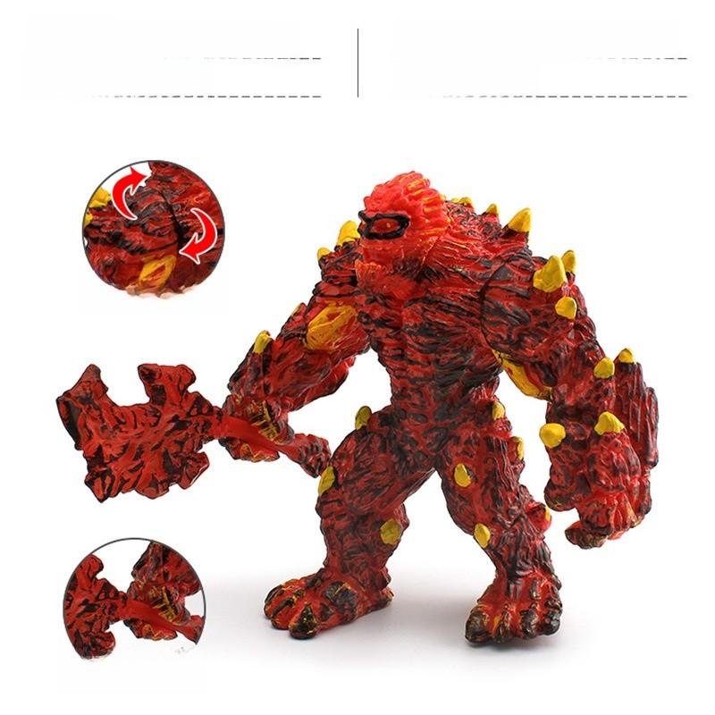 Mythical Creature Pvc Model Large Gorilla Beast With Lava And Ice Crystal Features For Collectors