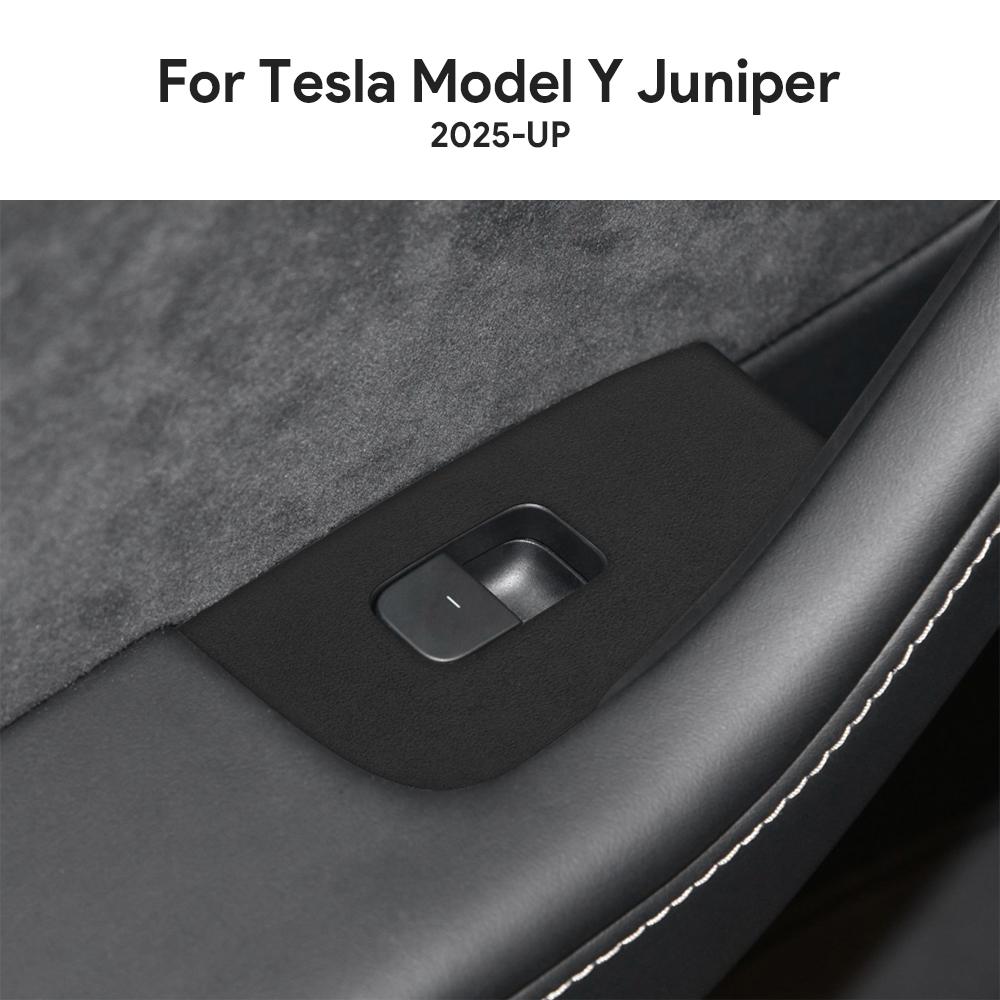 Итальянская накладка из алькантары для отделки верха LHD RHD для Tesla Model Y Juniper 2025 2026-Up переключатель стеклоподъемника аксессуары для интерьера автомобиля