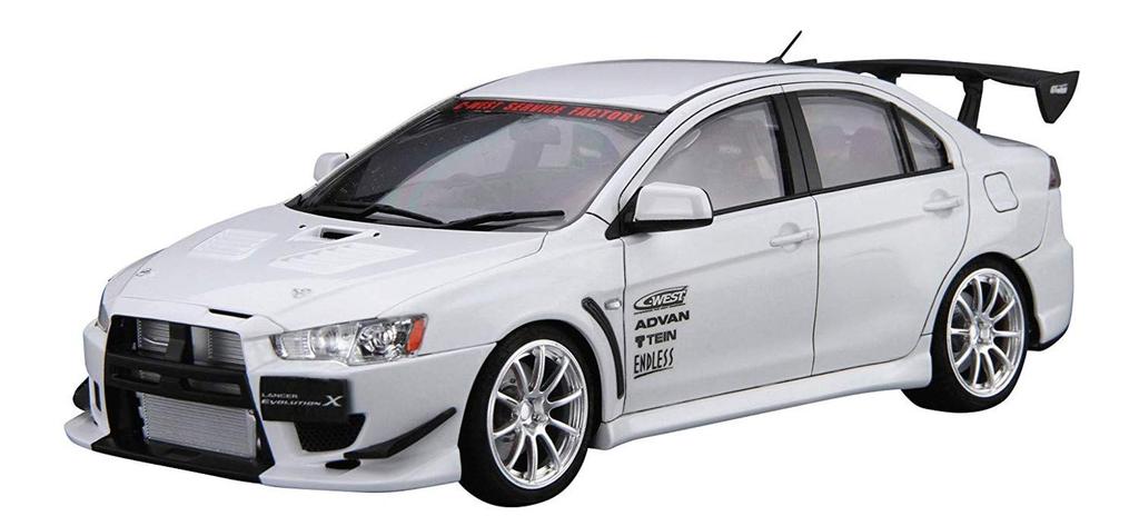 Aoshima Bunka Kyozaisha The Tuned Car Series Mitsubishi CZ4A Lancer Evolution X 2007 Пластиковая модель 1/24 № 19 C-WEST